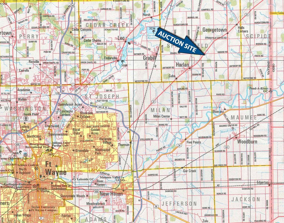 Area map - 2 MAJOR AUCTIONS - REAL ESTATE & PERSONAL PROPERTY AUCTION IN EAST ALLEN COUNTY, INDIANA